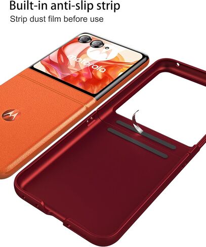 حافظة Foluu لهاتف Motorola Razr 2023 [لا تناسب Razr Plus 2023]، حافظة هاتف رفيعة Moto Razr 2023، كمبيوتر شخصي غير لامع رفيع للغاية مع مقبض غير قابل للانزلاق غطاء حماية كامل لهاتف Motorola Razr 2023 (أحمر داكن) in Kuwait