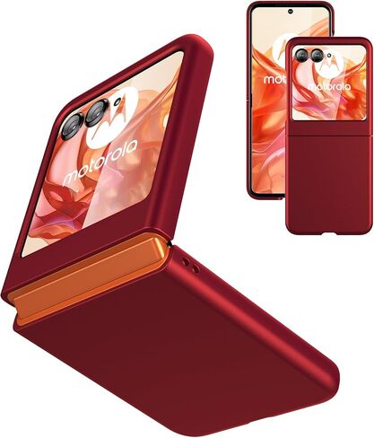 حافظة Foluu لهاتف Motorola Razr 2023 [لا تناسب Razr Plus 2023]، حافظة هاتف رفيعة Moto Razr 2023، كمبيوتر شخصي غير لامع رفيع للغاية مع مقبض غير قابل للانزلاق غطاء حماية كامل لهاتف Motorola Razr 2023 (أحمر داكن) in Kuwait