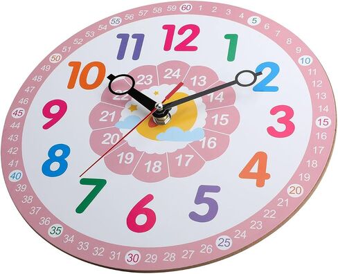 Kids Children's Silent Wall Clock, Bedroom and Study Clock (Pink) in Saudi Arabia