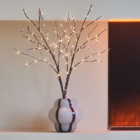 Fudios مضاءة فروع التوت الأحمر 80 أضواء LED خرافية مع مؤقت USB التوصيل أو تعمل بالبطارية، فروع غصين اصطناعية مع أضواء 32IN عيد الميلاد المنزل الموقد عباءة الديكور in Kuwait