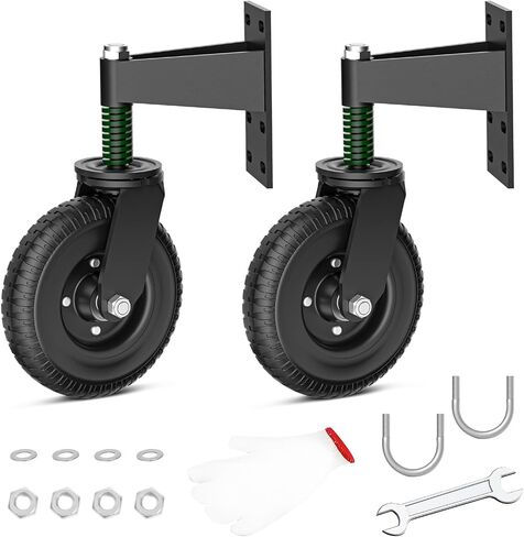 8 inch Heavy Duty Gate Wheels for Metal Tube Gates Fence Gates, 600lb Capacity Heavy Duty Gate Caster, 360° Rotation Spring Loaded Gate Wheel, Complete Installation Accessories Kit in Saudi Arabia