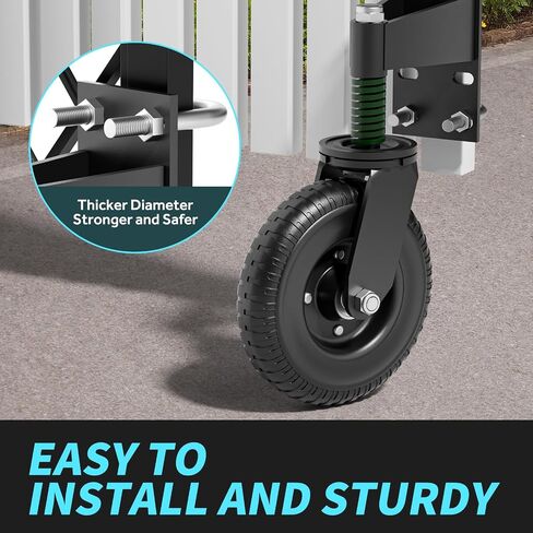 8 inch Heavy Duty Gate Wheels for Metal Tube Gates Fence Gates, 600lb Capacity Heavy Duty Gate Caster, 360° Rotation Spring Loaded Gate Wheel, Complete Installation Accessories Kit in Saudi Arabia