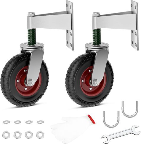 8 inch Heavy Duty Gate Wheels for Metal Tube Gates Fence Gates, 600lb Capacity Heavy Duty Gate Caster, 360° Rotation Spring Loaded Gate Wheel, Complete Installation Accessories Kit in Saudi Arabia
