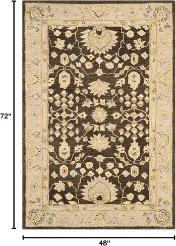 SAFAVIEH Anatolia Collection Accent Rug - 4' x 6', Chocolate & Ivory, Handmade Traditional Oriental Wool, Ideal for High Traffic Areas in Entryway, Living Room, Bedroom (AN564A) in Saudi Arabia