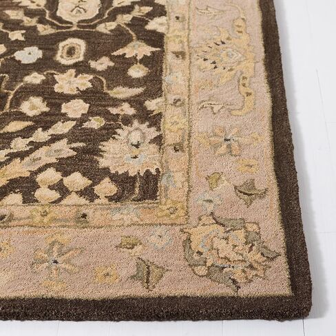 SAFAVIEH Anatolia Collection Accent Rug - 4' x 6', Chocolate & Ivory, Handmade Traditional Oriental Wool, Ideal for High Traffic Areas in Entryway, Living Room, Bedroom (AN564A) in Saudi Arabia