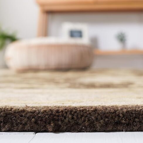 SAFAVIEH Anatolia Collection Accent Rug - 4' x 6', Chocolate & Ivory, Handmade Traditional Oriental Wool, Ideal for High Traffic Areas in Entryway, Living Room, Bedroom (AN564A) in Saudi Arabia