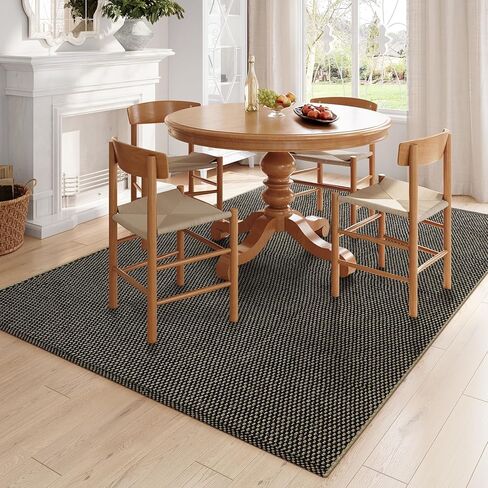 سجادة LIVEBOX من قطن الجوت الناعم مقاس 5x7، سجادة غرفة المعيشة الطبيعية المنسوجة يدويًا، سجاد منطقة المزرعة المحايدة لغرفة النوم وغرفة الطعام والمكتب المنزلي in Kuwait