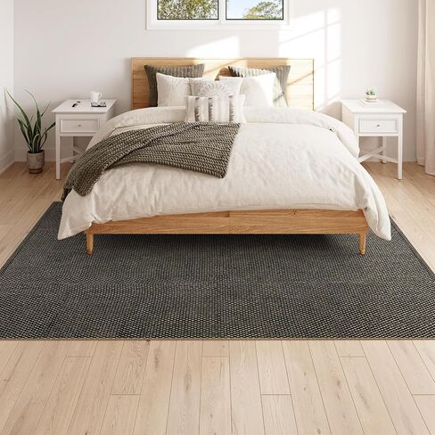 سجادة LIVEBOX من قطن الجوت الناعم مقاس 5x7، سجادة غرفة المعيشة الطبيعية المنسوجة يدويًا، سجاد منطقة المزرعة المحايدة لغرفة النوم وغرفة الطعام والمكتب المنزلي in Kuwait