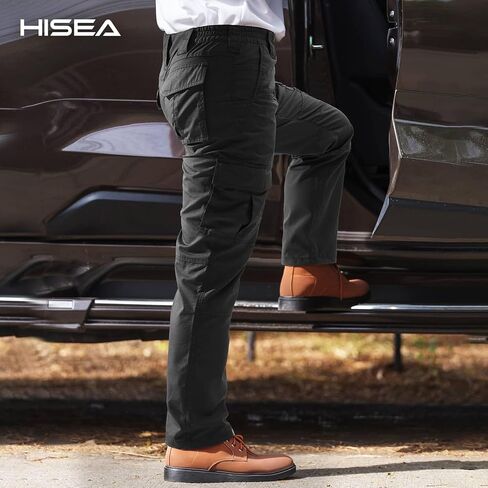 HISEA Men's Tactical Pants Water Resistant Ripstop Cargo Pants Relaxed Fit Outdoor Work Hiking Pants with 9 Pockets in Saudi Arabia