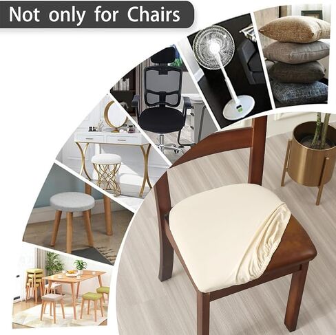 Chair Seat Covers Set of 6 Stretch Printed Chair Covers for Dining Room Square Removable Washable Chair Protector Seat Cushion Slipcovers for Kitchen Office in Kuwait