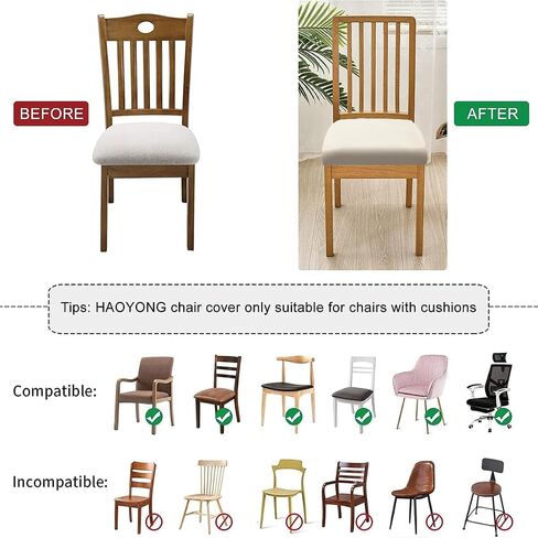 Chair Seat Covers Set of 6 Stretch Printed Chair Covers for Dining Room Square Removable Washable Chair Protector Seat Cushion Slipcovers for Kitchen Office in Kuwait