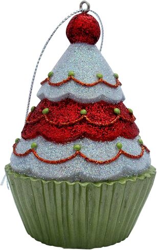 JILLSON & ROBERTS Green Confetti Cupcake Christmas Tree Ornament in Saudi Arabia