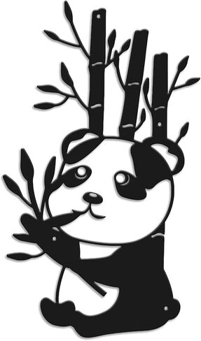 Panda Bamboo Wall Decor, Wall Decor Living Room, Metal Wall Decor, Metal Panda Wall Decor, Cute Wall Decor Art, Kawaii Wall Decor, Dorm Room Wall Decor, Wall Art Metal, Panda Decor 12 inches in Saudi Arabia