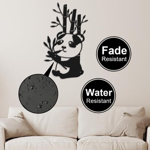 Panda Bamboo Wall Decor, Wall Decor Living Room, Metal Wall Decor, Metal Panda Wall Decor, Cute Wall Decor Art, Kawaii Wall Decor, Dorm Room Wall Decor, Wall Art Metal, Panda Decor 12 inches in Saudi Arabia