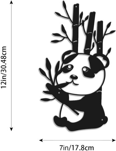 Panda Bamboo Wall Decor, Wall Decor Living Room, Metal Wall Decor, Metal Panda Wall Decor, Cute Wall Decor Art, Kawaii Wall Decor, Dorm Room Wall Decor, Wall Art Metal, Panda Decor 12 inches in Saudi Arabia
