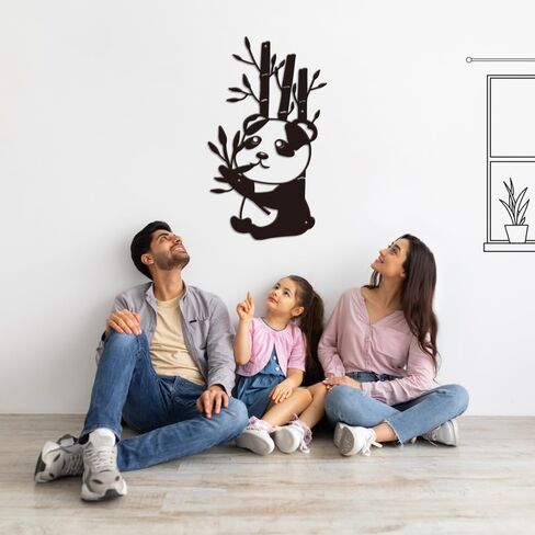 Panda Bamboo Wall Decor, Wall Decor Living Room, Metal Wall Decor, Metal Panda Wall Decor, Cute Wall Decor Art, Kawaii Wall Decor, Dorm Room Wall Decor, Wall Art Metal, Panda Decor 12 inches in Saudi Arabia