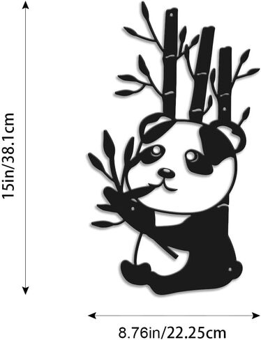 Panda Bamboo Wall Decor, Wall Decor Living Room, Metal Wall Decor, Metal Panda Wall Decor, Cute Wall Decor Art, Kawaii Wall Decor, Dorm Room Wall Decor, Wall Art Metal, Panda Decor 12 inches in Saudi Arabia
