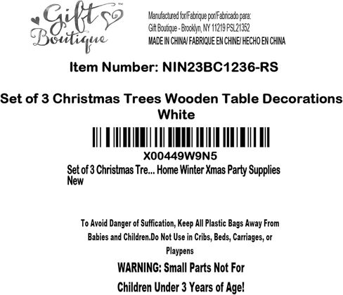 Set of 3 Christmas Trees Wooden Table Decorations Centerpiece Holiday Wood White Tree on Base Tiered Tray Tabletop Sign Decor 3 Sizes for Office Dining Mantle Home Winter Xmas Party Supplies in Saudi Arabia