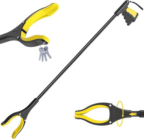 59 Inch Extra Long Grabber Reacher Tool，Pick Up Stick for Seniors with Strong Grip Magnetic，360°Rotating Anti-Slip Jaw 4" Wide Claw Opening,Hand Grabber for Reaching in Saudi Arabia