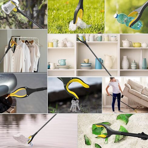 59 Inch Extra Long Grabber Reacher Tool，Pick Up Stick for Seniors with Strong Grip Magnetic，360°Rotating Anti-Slip Jaw 4" Wide Claw Opening,Hand Grabber for Reaching in Saudi Arabia