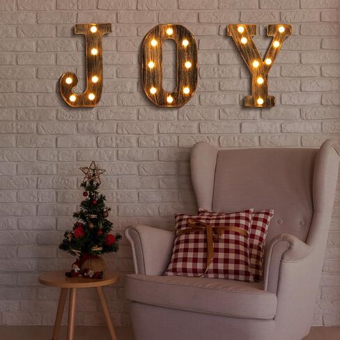3 قطع من أضواء الحروف LED الفرح لعيد الميلاد علامات الحروف الأبجدية حرف عتيق يعمل بالبطارية ديكور خفيف لحفلات أعياد الميلاد والمنزل وحفلات عيد الميلاد وحفلات الزفاف، J، O، Y in Kuwait