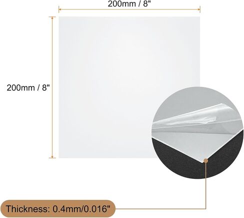 HARFINGTON 10pcs Clear Plastic Sheets 8" x 8" x 0.016" Transparent Flexible PVC Sheet Panels with Protective Paper for Signs DIY Display Projects Craft Picture Frames Painting in Saudi Arabia
