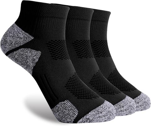 G&Y Unisex Cushioned Compression Athletic Ankle Socks-Womens and Men Running Low Cut Socks in Kuwait