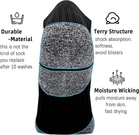 G&Y Unisex Cushioned Compression Athletic Ankle Socks-Womens and Men Running Low Cut Socks in Kuwait