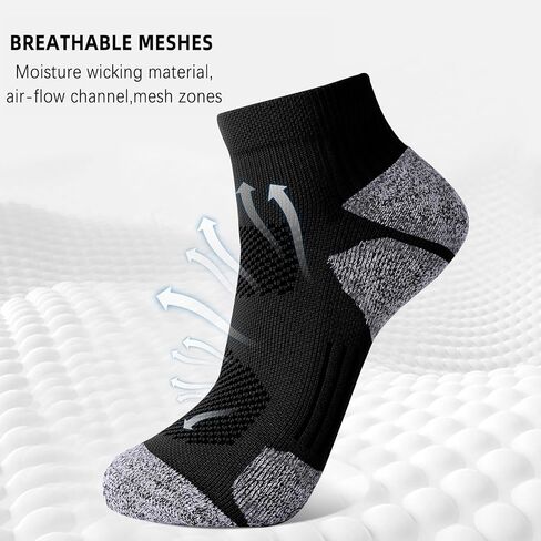 G&Y Unisex Cushioned Compression Athletic Ankle Socks-Womens and Men Running Low Cut Socks in Kuwait