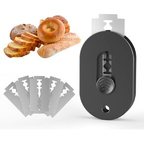 Extractable & Magnetic Bread Lame Dough Scoring Tool - Professional Sourdough Scoring Tool - Sourdough Bread Baking & Bread Scoring Tool - Scoring Patterns booklet & 5 Razor Blades (Blue)