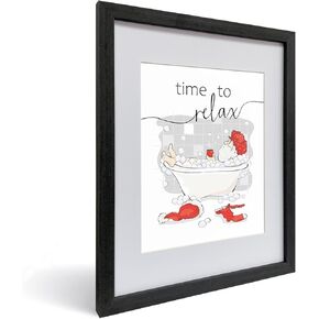heilkee Funny Christmas Bathroom Decor Wall Art Red and White Christmas Decor Relax Sign Santa Claus Pictures Funny Christmas Gifts(UNFRAMED 8x10in)