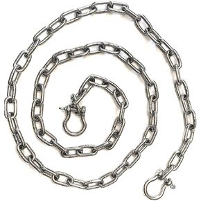 US Stainless Stainless Steel 316 Anchor Chain 1/4" or 6mm by 20' Long Shackles