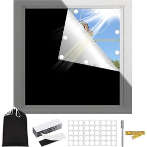 Portable Blackout Shades, Travel Blackout Curtains, Blackout Blind Curtains Window Cover (118" x 57") Silver Blackout Material Temporary Light & UV Blocking Blackout Curtains for Bedroom, Baby Nursery