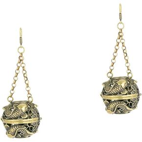 GANAZONO 2pcs Hanging Censer Incense Burner with Chain Brass Incense Burner with Lid Ball Shape Crafts Tibetan for Metaphysical Meditation