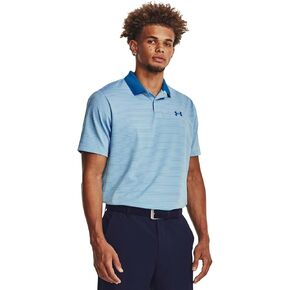 Under Armour Men's Performance Stripe StretchGolf Polo XL, Blizzrd Blue 490