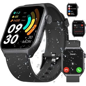 Smart Watch with 2" HD Color Screen, 45 Days Long Battery, IP68 Waterproof, Answer/Make Call/Quick Reply/AI Voice Assistant, 100+ Sport Modes, Health Fitness Tracker for Android and iOS (Pink)