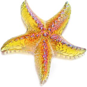 H&D HYALINE & DORA Hand Blown Glass Star Fish Figurines Blue Sea Animal Ornament for Home Decor,Tiny Glass Sea Animals Collectible for Seasonal Gift