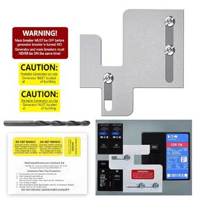 Generator Interlock Kit Compatible with Eaton Cutler Hammer Generator BR and CH Series 150 or 200 Amp Panel, 1 1/4-1 7/16 inches Spacing Between Main and Branch Breaker (EAT-PN200)