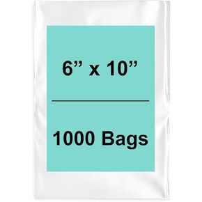 Multiple Sizes Clear Flat Poly Bags - 5"x24" & (100 Bags) 1.5Mil Flat Open Top Plastic Packaging Packing | Flexible and Durable Plastic Bags | Low-Density Polyethylene (LDPE)
