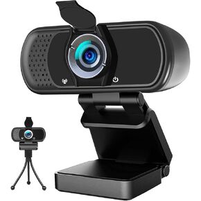 Hrayzan Streaming Webcam, 2 Mega Pixels USB Webcam, Built in Stereo Microphone, Play/Pause Unique Button,Plug and Play,Web Camera for Zoom,Facebook,Skype,Xbox,YouTube