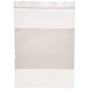 Aviditi 6" x 8" Reclosable Zipper White Block Plastic Poly Bags, 4 Mil, Clear, for Sorting and Organizing with Large Write-On Area to Label, (Case of 1000)