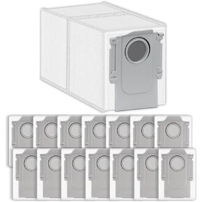 (15 Pack) Replacement Vacuum Bags Compatible With Roborock S8 MaxV Ultra/ S8 Max Ultra/Q revo Master/Q Revo/Q Revo Pro Robot Vacuum Self-Empty Station, Filter Bag Disposable Dust Bag Accessories