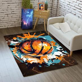 Basketball Court Rug for Boys Bedroom - Basketball Court Rug Basketball Rug for Boys Bedroom Basketball Rug Sports Rugs for Boys Bedroom Sports Rug for Basketball Room Decor,Black,3'×5'