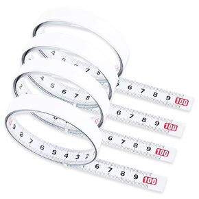 4 Pack Steel Self-Adhesive Tape Measure Centimeter Scale 40 Inch/ 100 cm Tape Measure with Adhesive Back Left to Right Peel and Stick Measuring Ruler Tape Measure for Workbench