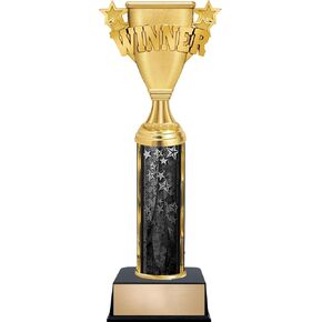 Customizable 11" Achievement Winner Cup Black Star Trophy Award, Engrave Now