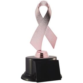 Pink Breast Cancer Awareness Trophy with 3 Lines of Custom Text