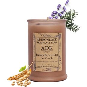 ADK Balsam & Lavender Scented Candle, 10 Oz Natural Aromatherapy Candle for Home Decor & Kitchen Décor, Relaxing Plant-Based Wax Candles Perfect for Gift Giving