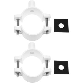 2PCS White Drain Saddle Valve Clamp 1/4" Quick Connect Hose Pipe Adapter for Reverse Osmosis System Water Filters Waste Water Clamp with Sponge Pad