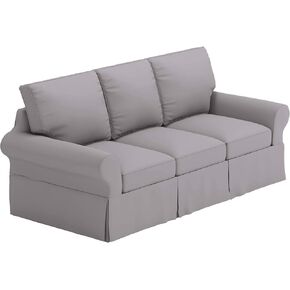 Dense Cotton Sleeper Cover. It Fits Pottery Barn PB Basic Three Seat Sleeper Sofa Bed. A Quality 3 Seater Sofa Bed Slipcover (White Durable)