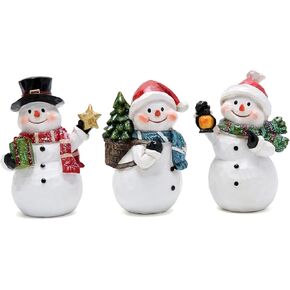 مجموعة زينة عيد الميلاد الفريدة المصنوعة يدويًا من Hodao - ثلاثة تصميمات لرجل الثلج، دافئة ورائعة، تضيء ديكور عيد الميلاد الخاص بك! (3 قطع) in Kuwait